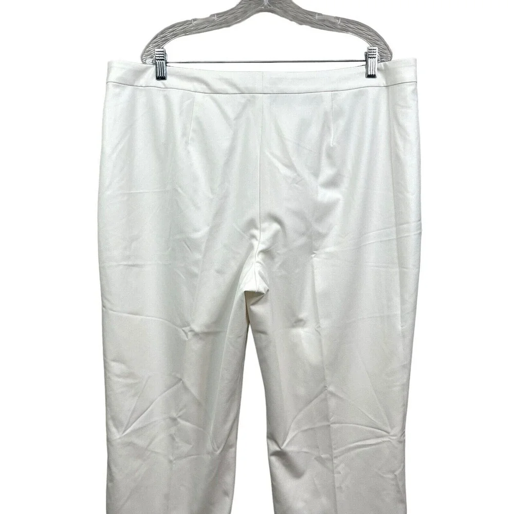 Talbots Womens Heritage Pants Stretch Straight Leg Lined High Rise White Sz 20*